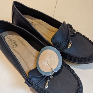 Coral Bay Slip On Navy Moccasin Shoes Women's 7